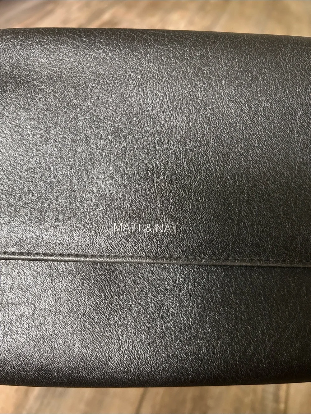 Matt & Nat Black Vegan Leather Flap Crossbody Bag